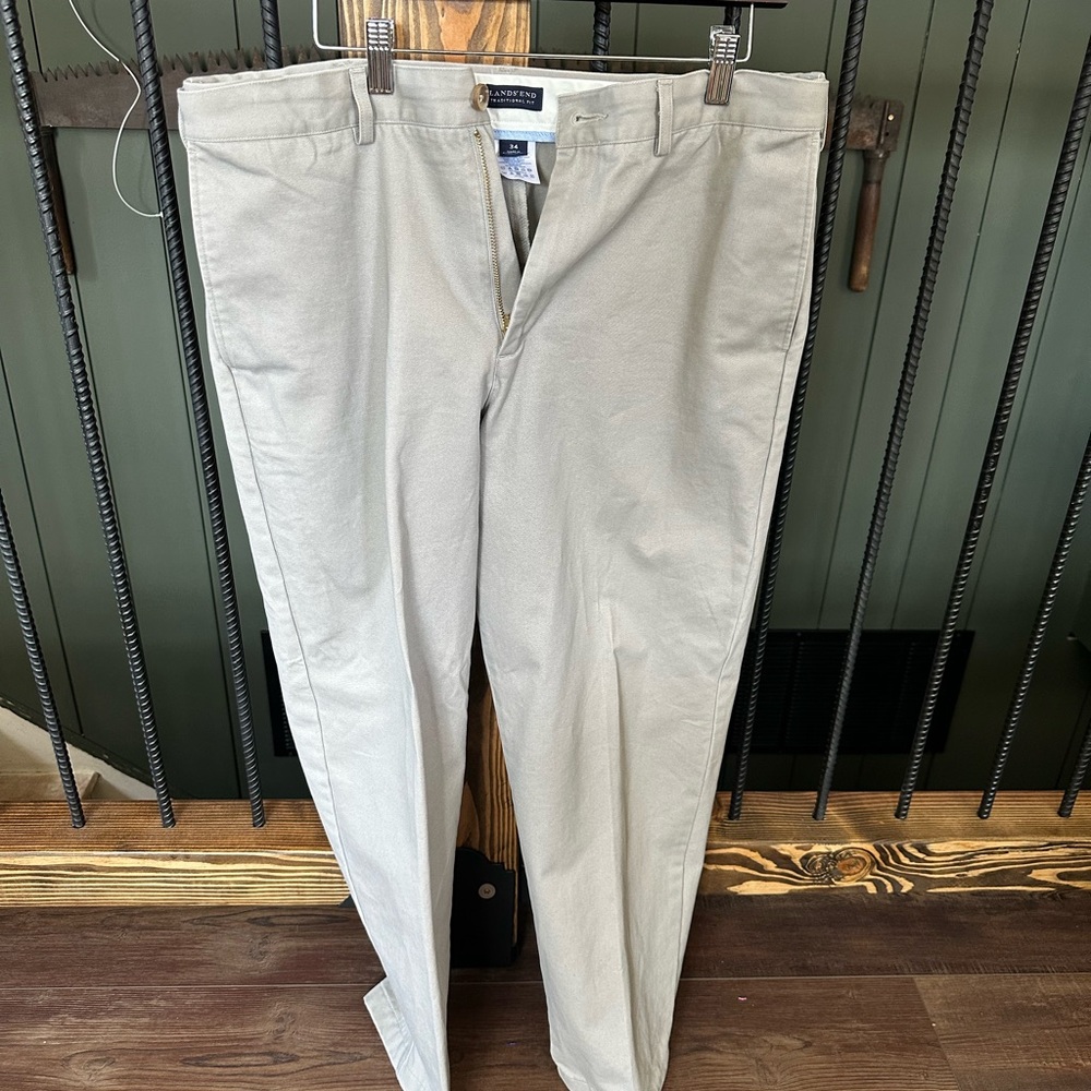 Lands' End Men's Light Gray Chinos